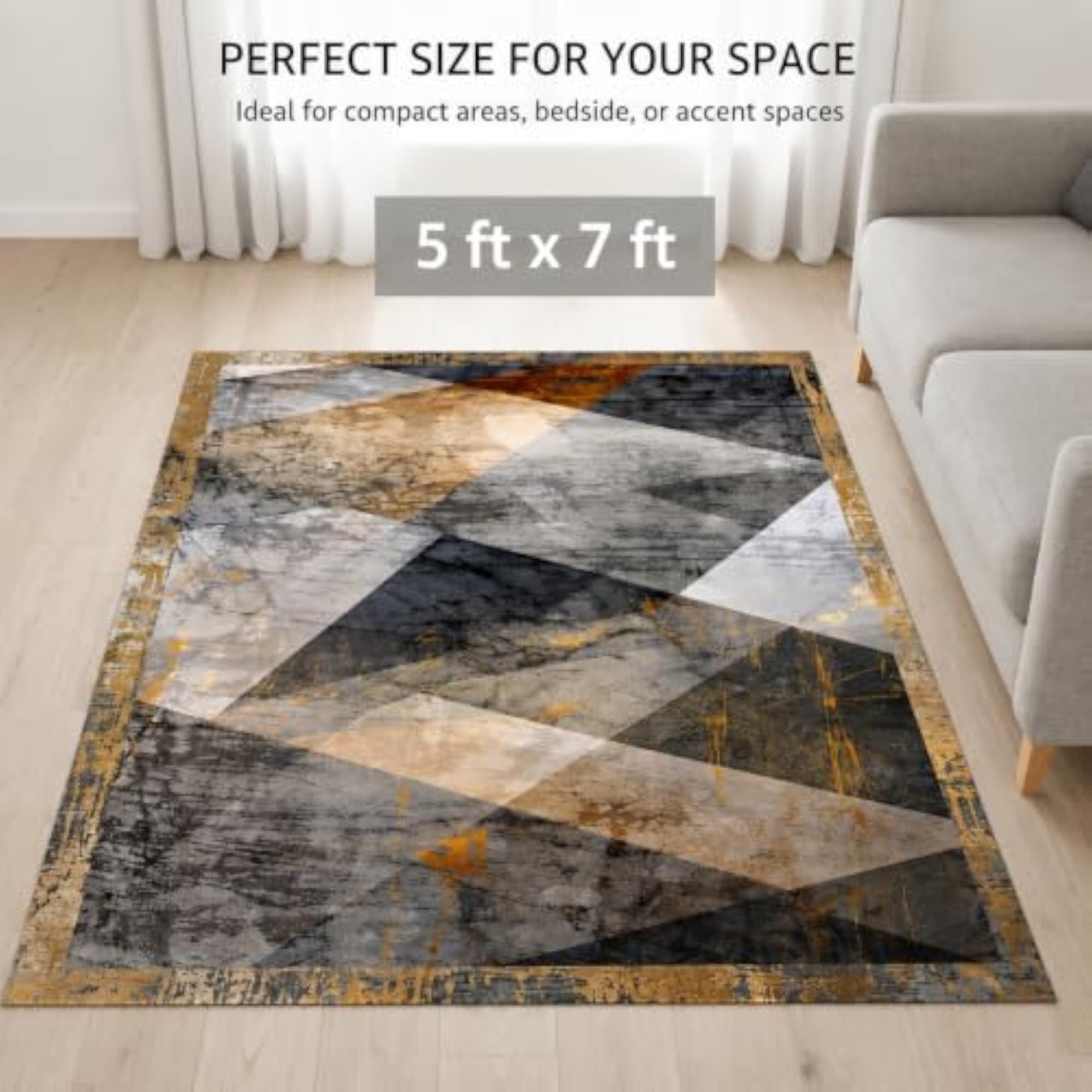 Traditional Printed Floor Rug, Elegant Border